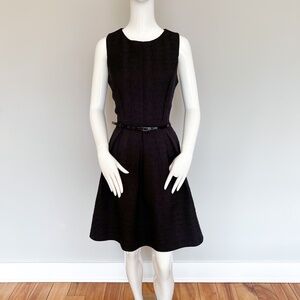 $199 Waggon Paris Sleeveless Little Black Flare Knee Length Party Dress Cocktail
